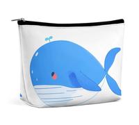 BVNMT Trousse de maquillage portable de grande capacité - Sac de rangement de voyage - Bleu ciel blanc - Trousse de toilette imprimée avions - Convient pour les femmes et les filles, Motif cœur