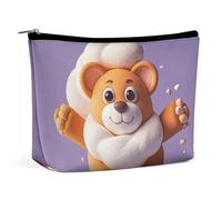 BVNMT Trousse de maquillage portable de grande capacité - Sac de rangement de voyage - Carte couleur - Trousse de toilette imprimée avion - Convient pour les femmes et les filles, Bonbons à papa en
