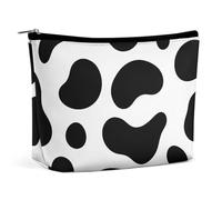 BVNMT Trousse de maquillage portable de grande capacité - Sac de rangement de voyage - Carte couleur - Trousse de toilette imprimée avion - Convient pour les femmes et les filles, vache, Taille unique