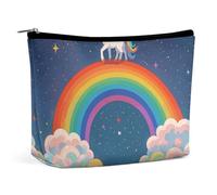 BVNMT Trousse de maquillage portable de grande capacité - Sac de rangement de voyage - Motif ancre blanche - Convient pour les femmes et les filles, Arc-en-ciel, galaxie, cheval, Taille unique