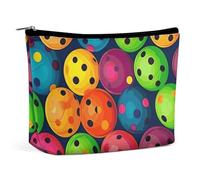 BVNMT Trousse de maquillage portable de grande capacité - Sac de rangement de voyage - Motif fleurs de paon - Pour femme et fille, Motif de couleurs des balles, Taille unique