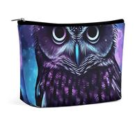 BVNMT Trousse de maquillage portable de grande capacité - Sac de rangement de voyage - Motif hibou violet - Pour femmes et filles, Chouette violette, Taille unique