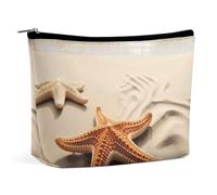 BVNMT Trousse de maquillage portable de grande capacité - Sac de rangement de voyage - Motif raton laveur dans l'arbre d'automne - Trousse de toilette imprimée pour femmes et filles, Étoile de mer sur
