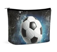 BVNMT Trousse de maquillage portable de grande capacité - Sac de rangement de voyage - Sac de toilette imprimé chien de mouton - Convient pour les femmes et les filles, Sport de football, Taille