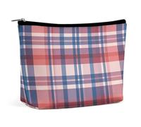 BVNMT Trousse de maquillage portable de grande capacité, sac de rangement de voyage, trousse de toilette imprimée lune d'automne adaptée pour les femmes et les filles, Plaid Bethel, Taille unique