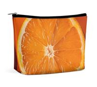 BVNMT Trousse de maquillage portable de grande capacité, sac de rangement de voyage, trousse de toilette imprimée tranche d'orange, convient pour les femmes et les filles, tranche d'orange., Taille
