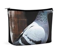 BVNMT Trousse de maquillage portable de grande capacité, sac de rangement de voyage, trousse de toilette imprimée tranche d'orange, convient pour les femmes et les filles, Pigeon., Taille unique