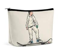 BVNMT Trousse de maquillage portable de grande capacité, sac de rangement pour skateboard, croquis, trousse de toilette adaptée pour les femmes et les filles, Croquis de skateboard, Taille unique