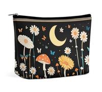 BVNMT Trousse de maquillage portable de grande capacité, trousse de maquillage de voyage, sac de rangement, trousse de toilette imprimée fleur rose, convient pour les femmes et les filles, Papillon