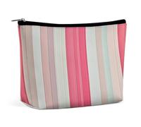 BVNMT Trousse de maquillage portable de grande capacité, trousse de maquillage de voyage, sac de rangement, sac de toilette imprimé cœur lumineux, convient pour les femmes et les filles, Rayures