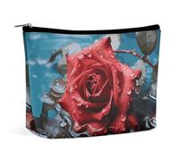 BVNMT Trousse de maquillage portable de grande capacité, trousse de maquillage de voyage, sac de rangement, trousse de toilette imprimée fleur de prunier adaptée pour les femmes et les filles, Rose