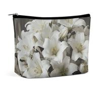 BVNMT Trousse de maquillage portable de grande capacité, trousse de maquillage de voyage, sac de rangement, trousse de toilette imprimée paon aquarelle, convient pour les femmes et les filles, Bouquet