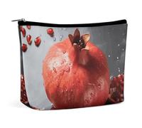 BVNMT Trousse de maquillage portable de grande capacité, trousse de maquillage de voyage, sac de rangement, trousse de toilette imprimée fleur de cerisier rose, convient pour les femmes et les filles
