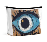 BVNMT Trousse de maquillage portable de grande capacité, trousse de maquillage de voyage, sac de rangement, trousse de toilette imprimée mauvais œil, convient pour les femmes et les filles, Mauvais