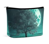 BVNMT Trousse de maquillage portable de grande capacité, trousse de maquillage de voyage, sac de rangement coquilles et sac de toilette imprimé sable, convient pour les femmes et les filles, Arbre