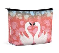 BVNMT Trousse de maquillage portable de grande capacité, trousse de maquillage de voyage, sac de rangement, trousse de toilette imprimée Hong Kong, adaptée pour les femmes et les filles, En forme de