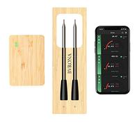 BVRONA Thermomètre à viande sans fil Bluetooth 80 m Thermomètre à viande IP67 Thermomètre à rôtir pour four, gril, fumoir, rôtissoire, friteuse et lave-vaisselle