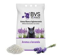 BVS Vet Shop | Litière agglomérante Premium à la Lavande | Absorbe l'humidité et Les odeurs des déjections de Votre Chat, 100% bentonite, Excellent contrôle des odeurs | Lavande Premium | 10 kg
