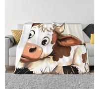 bvxcdd Couverture en flanelle imprimée vache mignonne - Couverture ultra douce en micro polaire légère - Disponible en plusieurs tailles - Idéale pour canapé, lit, camping, voyage