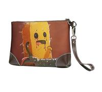 bvxcdd Pochette en cuir avec imprimé bouledogue français, bracelet en cuir véritable, sac de rangement pour soirées, rendez-vous galants, mariages et cadeaux, Jolie tronçonneuse qui pleurre, Taille