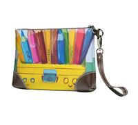 bvxcdd Pochette en cuir avec imprimé bouledogue français, bracelet en cuir véritable, sac de rangement pour soirées, rendez-vous galants, mariages et cadeaux, Jolie boîte à crayons, Taille unique