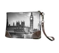 bvxcdd Pochette en cuir avec imprimé constellation de pizza, bracelet en cuir véritable, sac de rangement pour soirées, rendez-vous galants, mariages et cadeaux, london, Taille unique