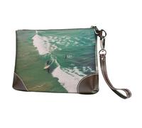 bvxcdd Pochette en cuir avec motif de médecine de dessin animé, bracelet en cuir véritable, sac de rangement pour soirées, rendez-vous galants, mariages et cadeaux, Beach Surf, Taille unique