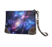bvxcdd Pochette en cuir véritable avec imprimé à pois blancs - Sac de rangement pour soirées, rendez-vous galants, mariages et cadeaux, Univers Galaxy Star Space, Taille unique