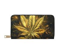bvxcdd Portefeuille long imprimé canna oré - Portefeuille élégant en cuir synthétique avec 12 emplacements pour cartes et poche zippée pour pièces de monnaie pour un usage quotidien, les voyages