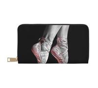 bvxcdd Portefeuille long imprimé danseuse de ballet - Portefeuille élégant en cuir synthétique avec 12 emplacements pour cartes et poche zippée pour pièces de monnaie pour un usage quotidien, les