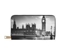 bvxcdd Portefeuille long imprimé Londres - Portefeuille élégant en cuir synthétique avec 12 emplacements pour cartes et poche zippée pour pièces de monnaie pour un usage quotidien, les voyages et les