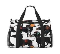 bvxcdd Sac fourre-tout de voyage avec imprimé éléphant 50 x 33 x 26 cm pliable avec bandoulière et deux poignées pour les week-ends, la gym, les voyages d'affaires et les bagages à l'aéroport, Teckel