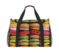 bvxcdd Sac fourre-tout de voyage monochrome imprimé rose 50 x 33 x 26 cm pliable avec bandoulière et deux poignées pour week-end, gym, voyage d'affaires et bagage à main à l'aéroport, Pâtisseries