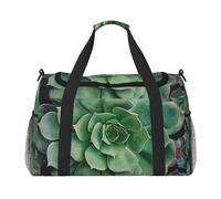 bvxcdd Sac fourre-tout de voyage monochrome imprimé rose 50 x 33 x 26 cm pliable avec bandoulière et deux poignées pour week-end, gym, voyage d'affaires et bagage à main à l'aéroport, Vert succulent