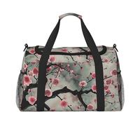 bvxcdd Sac fourre-tout de voyage monochrome imprimé rose 50 x 33 x 26 cm pliable avec bandoulière et deux poignées pour week-end, gym, voyage d'affaires et bagage à main à l'aéroport, Japonais