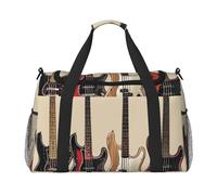bvxcdd Sac fourre-tout de voyage pliable avec bandoulière et poignées doubles pour week-end, gym, voyage d'affaires et bagage à main à l'aéroport 50 x 33 x 26 cm, Guitare basse, instruments de musique