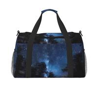 bvxcdd Sac fourre-tout de voyage pliable avec bandoulière et poignées doubles pour w nd, gym, voyage d'affaires et cabine à l'aéroport Blanc à pois 50 x 33 x 26 cm, Arbre la nuit, Taille unique