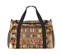 bvxcdd Sac fourre-tout de voyage pliable avec bandoulière et poignées doubles pour w nd, gym, voyage d'affaires et bagage à main à l'aéroport 50 x 33 x 26 cm, Collection d'étagères amusantes et