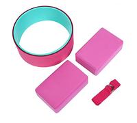 Bvznmilhd Ensemble de 4 pièces de Yoga et de Fitness, Roue de Yoga, Ceinture Extensible, matériau ABS EVA de qualité supérieure, équipement d'étirement pour soulager Les maux de Dos pour