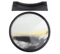 Bvznmilhd Peinture de Sable coulant, décoration de sablier 3D, décor de Sable mouvant, Peinture de Paysage, Bricolage, Ornement de Bureau avec cavité en Verre, pour la décoration du (12 Pouces Noir)