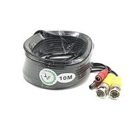 BW Câble d'alimentation vidéo BNC 10 m pour caméra de vidéosurveillance DVR système de sécurité (10 m) - Type de câble : 0,2 mm², câble OD : 4,0 mm