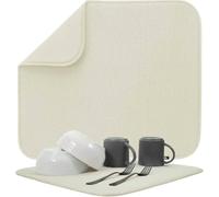 BW&HM Lot de 2 tapis d'égouttement en microfibre super absorbants à séchage rapide Beige 40 x 46 cm