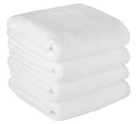 BW&HM Lot de 4 chiffons en microfibre pour démaquillant super doux 30 cm x 30 cm Blanc