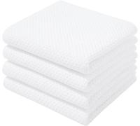 BW&HM Lot de 4 torchons de cuisine en coton - 33 x 74 cm - Blanc