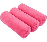 BW&HM Serviette Sport Musculation Microfibre Serviette Finess Gym Sechage Rapide et Absorbant Femme Homme 40 x 80 cm Lot de 3 Rose foncé