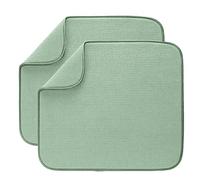 BW&HM Tapis de séchage en Microfibre Tapis égouttoir Vaisselle Absorbant Séchage Rapide pour Cuisine 40 x 46 CM Lavable en Machine Lot de 2 Vert Ice