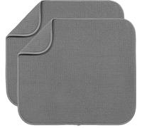 BW&HM Tapis egouttoir vaisselle Tapis vaisselle absorbant en microfibre Tapis evier cuisine egouttoir Séchage Rapide Pour Cuisine 40 x 46 CM Lavable en Machine Lot de 2 Gris