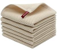 BW&HM Torchon Cuisine Coton Vaisselle Torchons De Cuisine Torchon Vaisselle 33 x 33cm Lot De 6 Beige