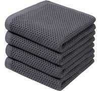 BW&HM Torchon Cuisine Coton Vaisselle Torchons De Cuisine Torchon Vaisselle Doux Résistant et Super Absorbant 33 x 74cm Lot De 4 Gris