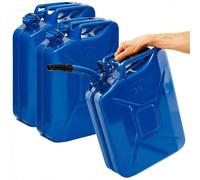 BW® Jerrican en métal 3 x 20 litres avec bec verseur - Bleu - RAL 5005 - Certifié TÜV et homologation ONU - Fabriqué en Europe
